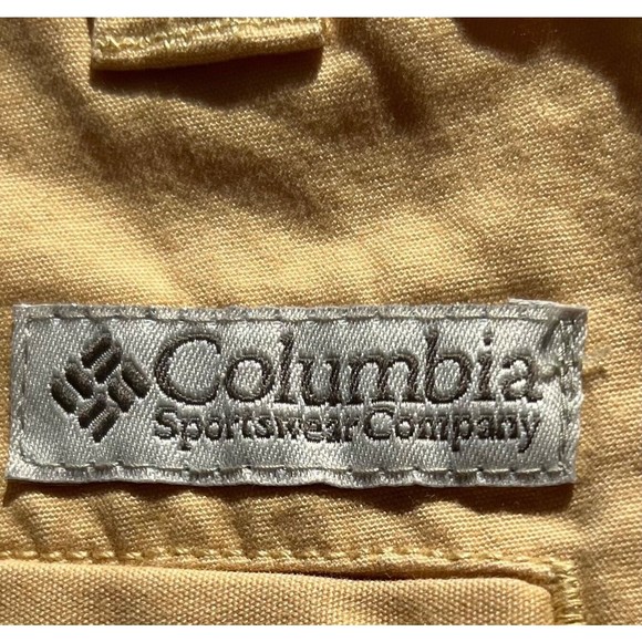 Columbia Cargo Shorts Men 36 Yellow  Cotton Comfort Regular Fit Flat Front - Picture 5 of 7